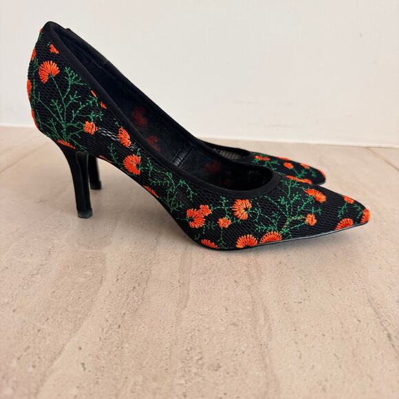 Fall Floral Print Mesh / Fabric Pumps Heels Size 8.5 - Picture 6 of 10